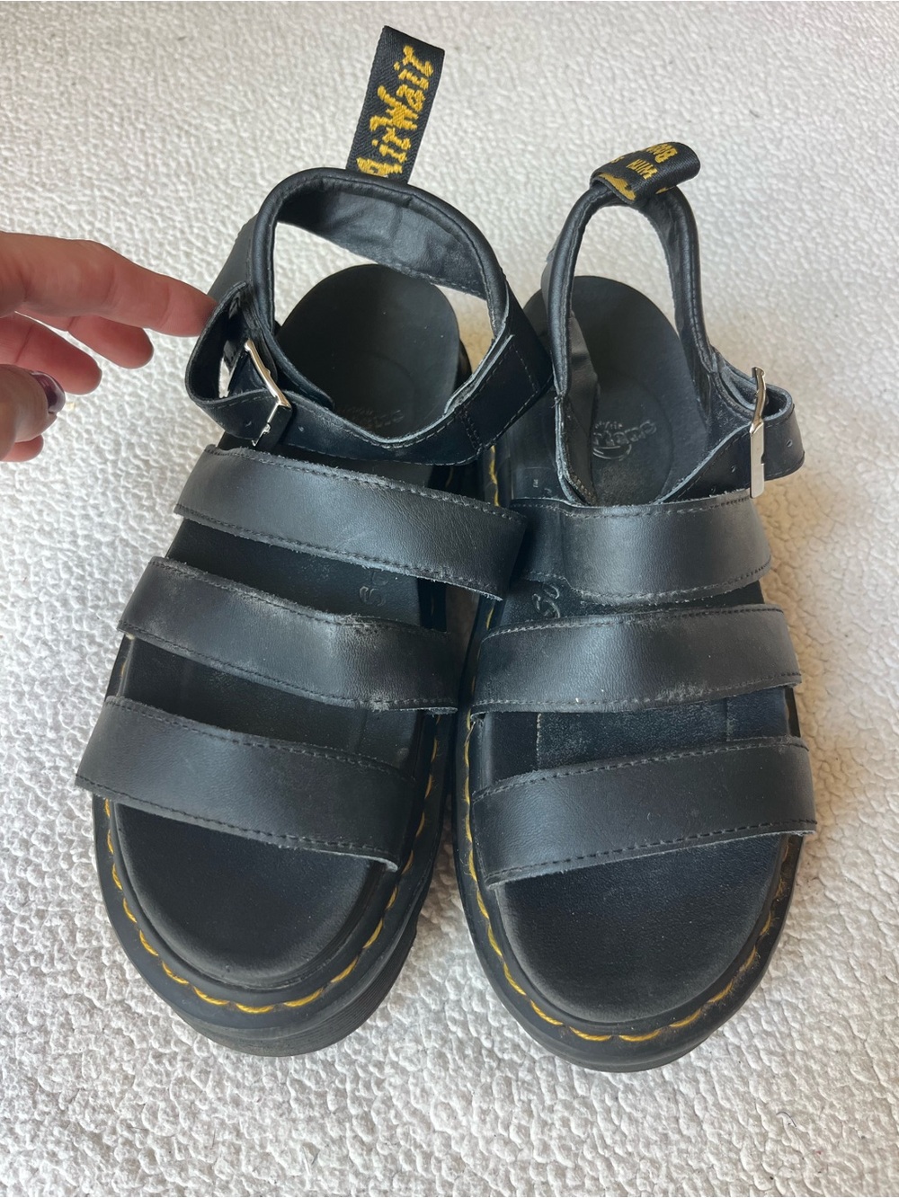 Dr. Martens Blaire Platform Sandals Black Womens 9
